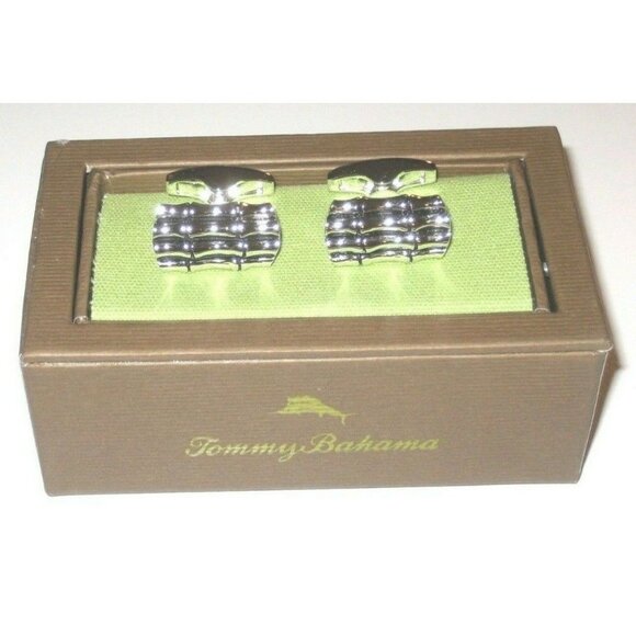 Tommy Bahama Other - Tommy Bahama Men's Bamboo Inspired Silver Brass Cufflinks Classic NIB